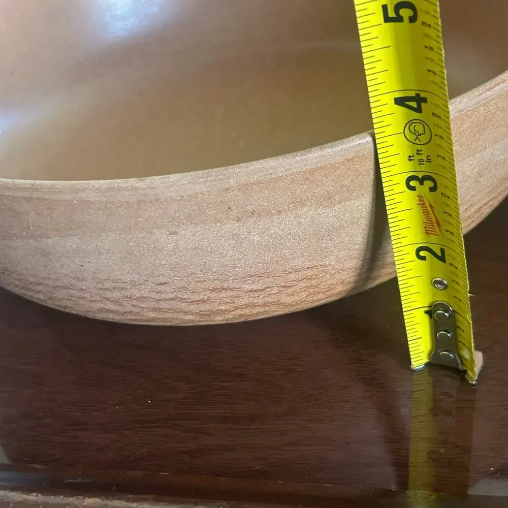 Vintage Fillinger’s Pressed Agatized Wood Salad Bowl 11.5” Sheboygan Wisconsin
